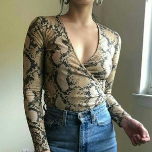 Snakeskin wrap top